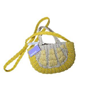 Lemon Woven Crossbody Bag